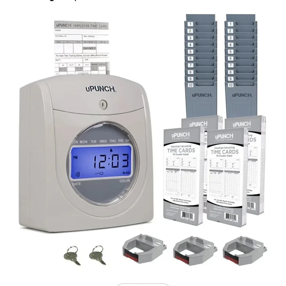 uPunch HN4500 Time Clock Bundle w/ 200 Cards - NEW OPEN BOX!  A-3